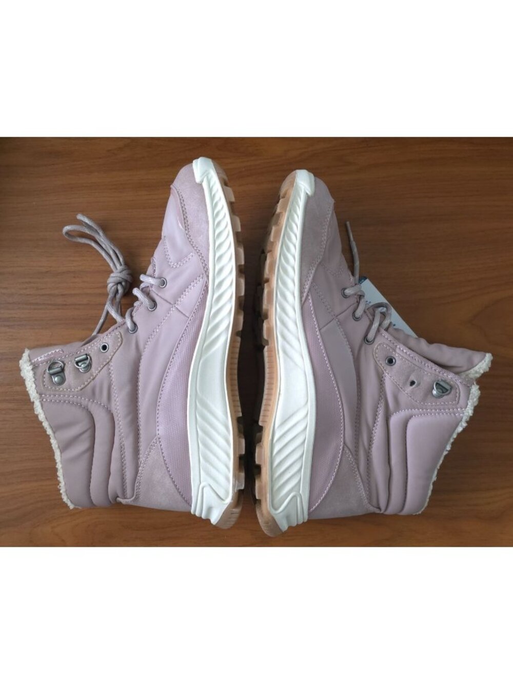 Baretraps Maine Waterproof Mauve Faux Fur Lace-Up Hiker Boots Women's 10M - Picture 5 of 10